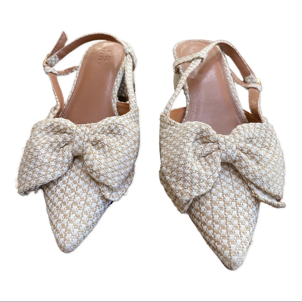 ASOS Tweed Block Heel Slingback Dress Shoes